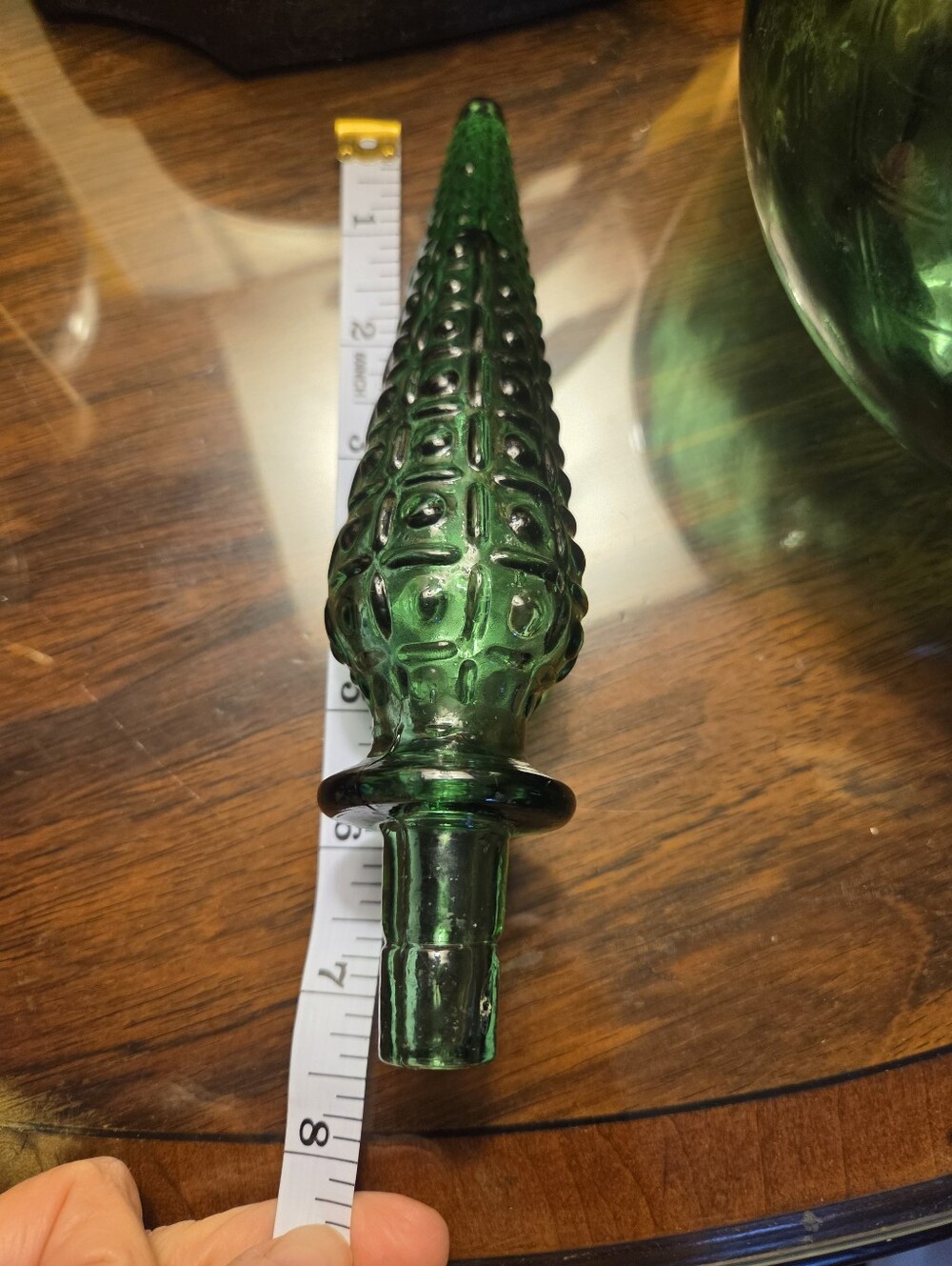 Empoli Green Diamond Point Squat Genie Decanter - Picture 7 of 9